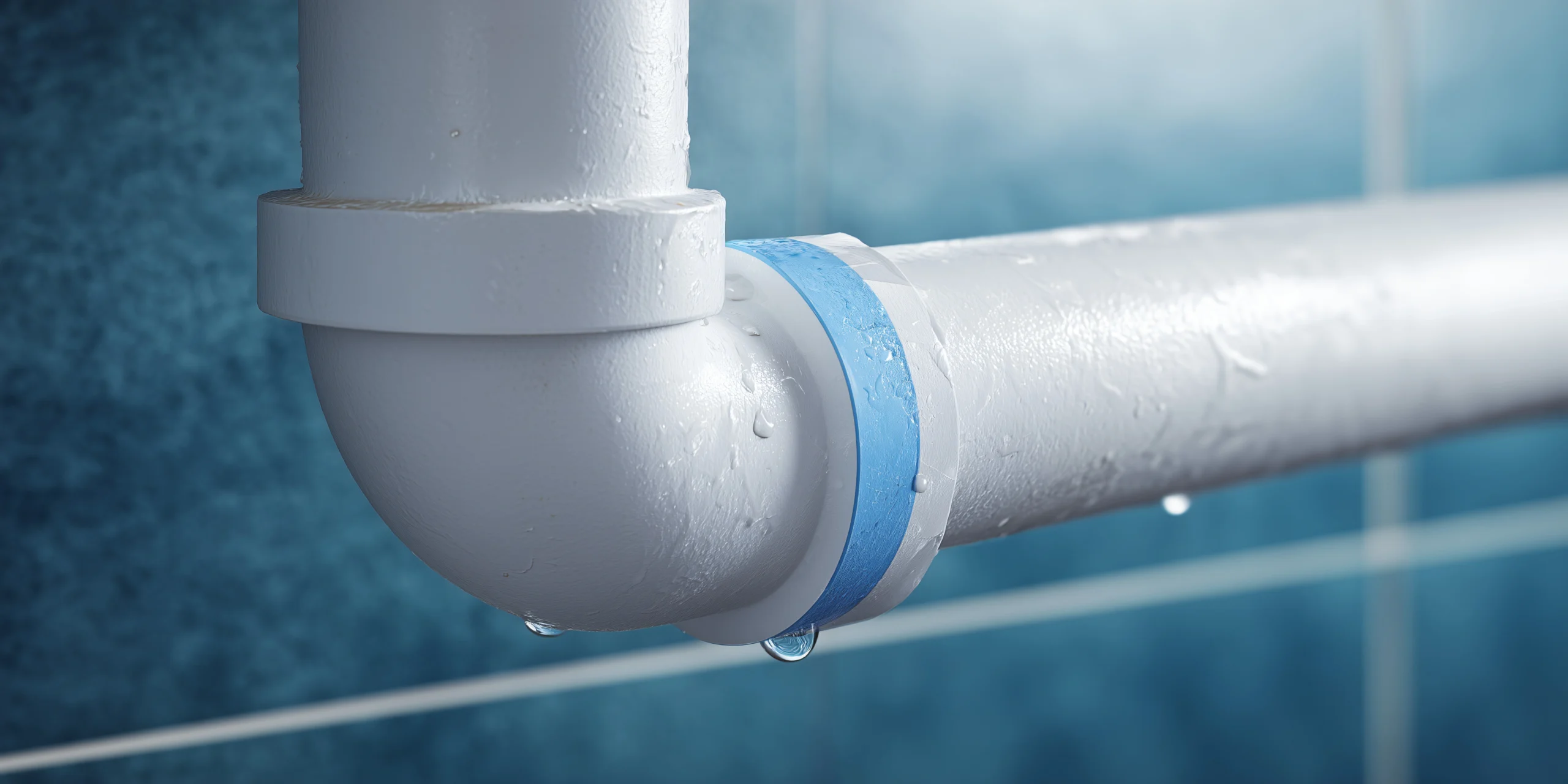 A close-up of PVC plumbing pipes, which can be a source of mechanical defects  handled by construction defect attorneys.