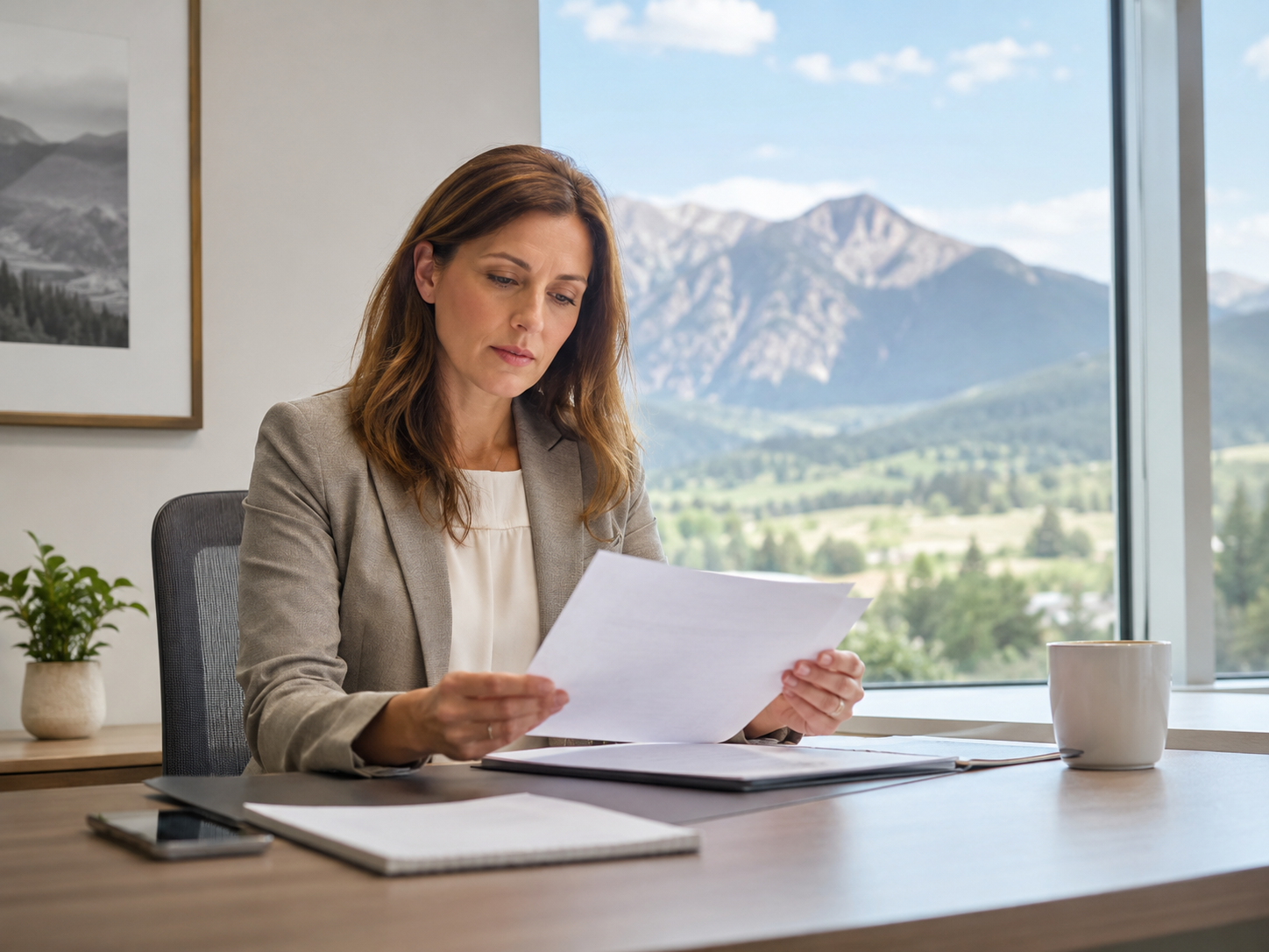 employee reviewing employment documents